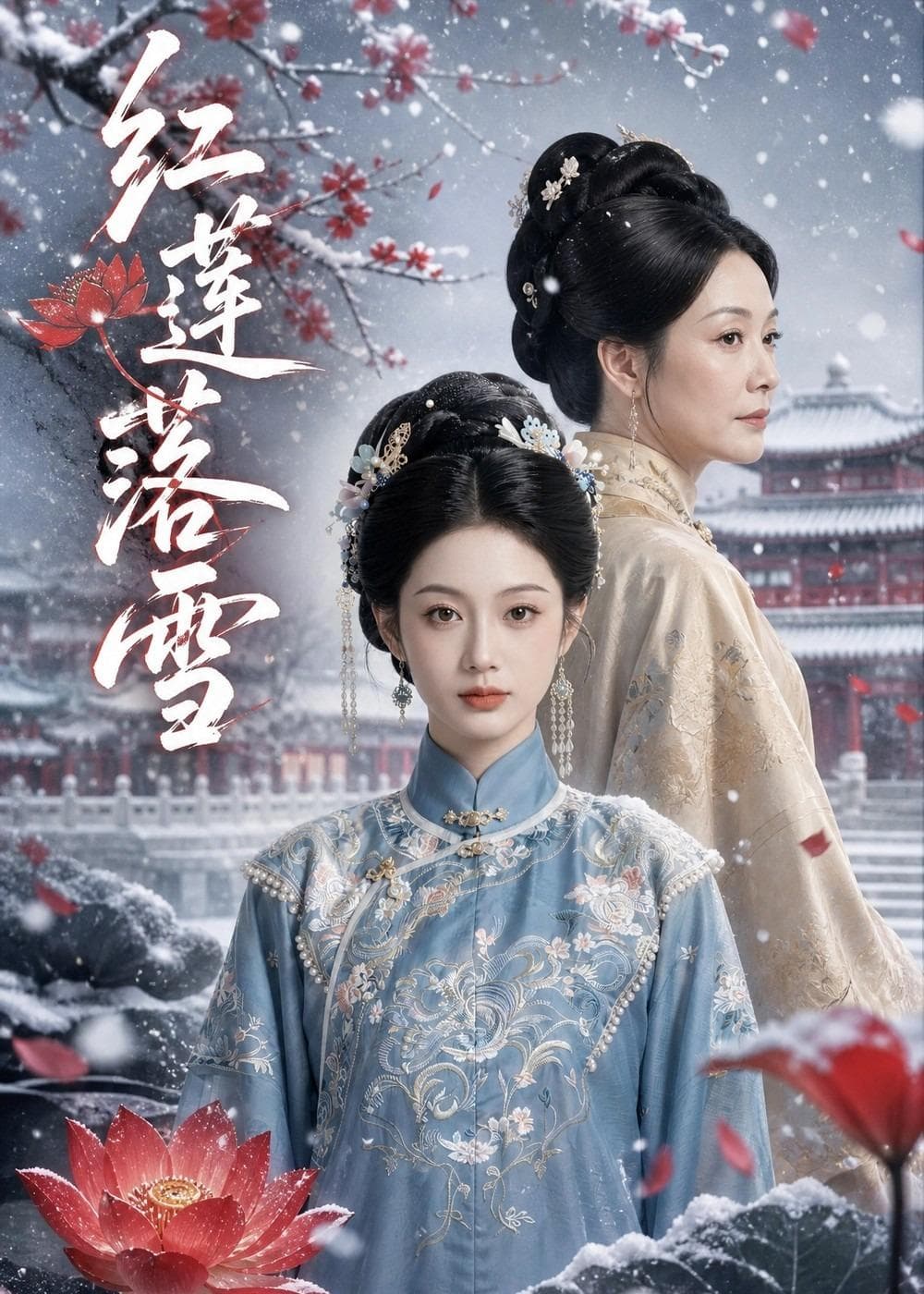 红莲落雪